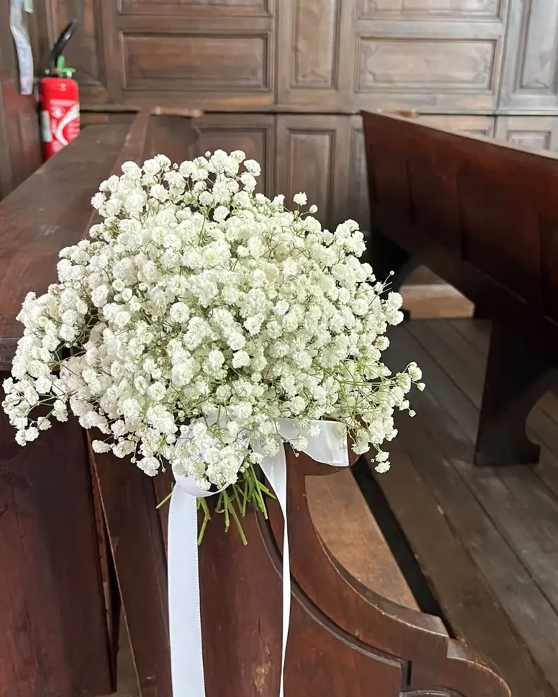 Bout de banc en gypsophile