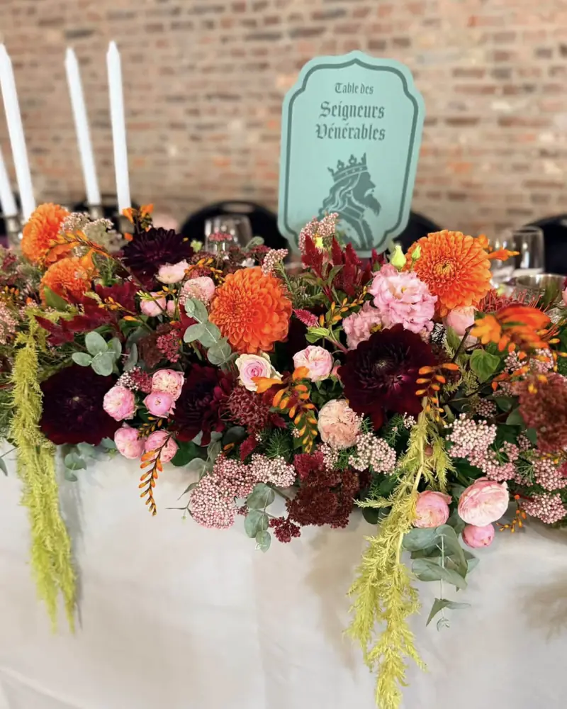 Table d’honneur fleurie