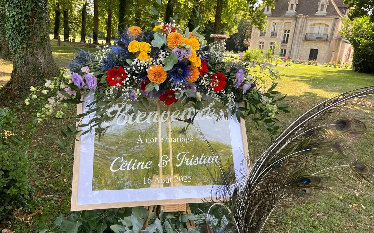 Panneau de bienvenue fleuri
