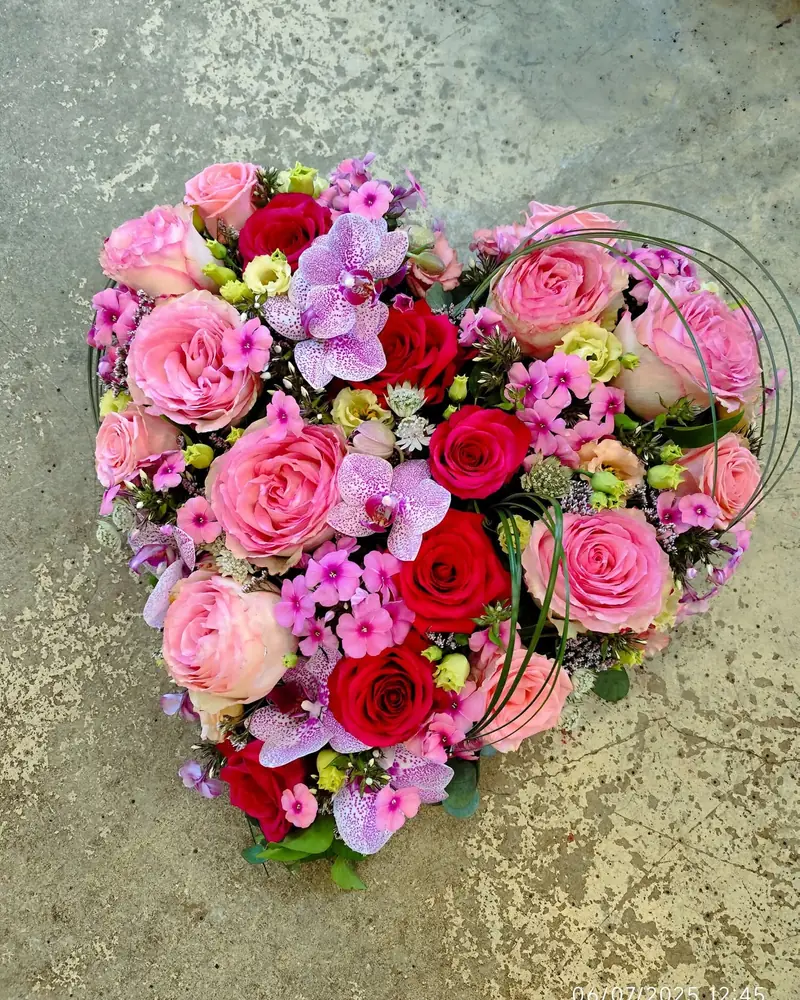 Cœur rose et rouge