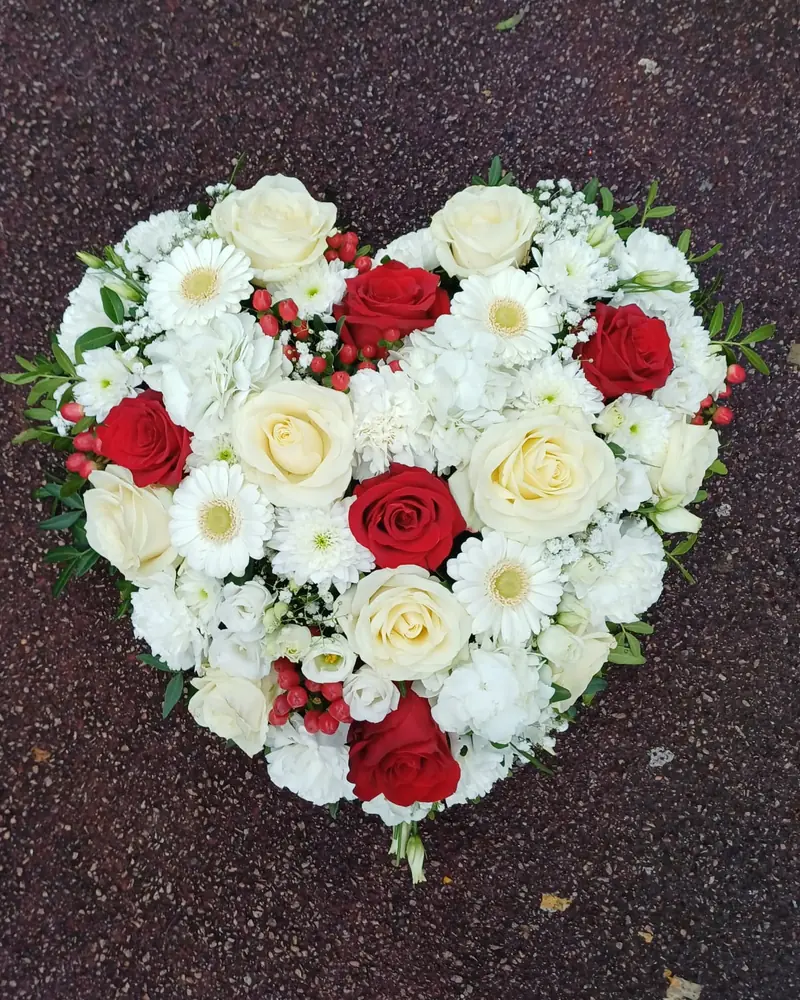 Cœur blanc et rouge