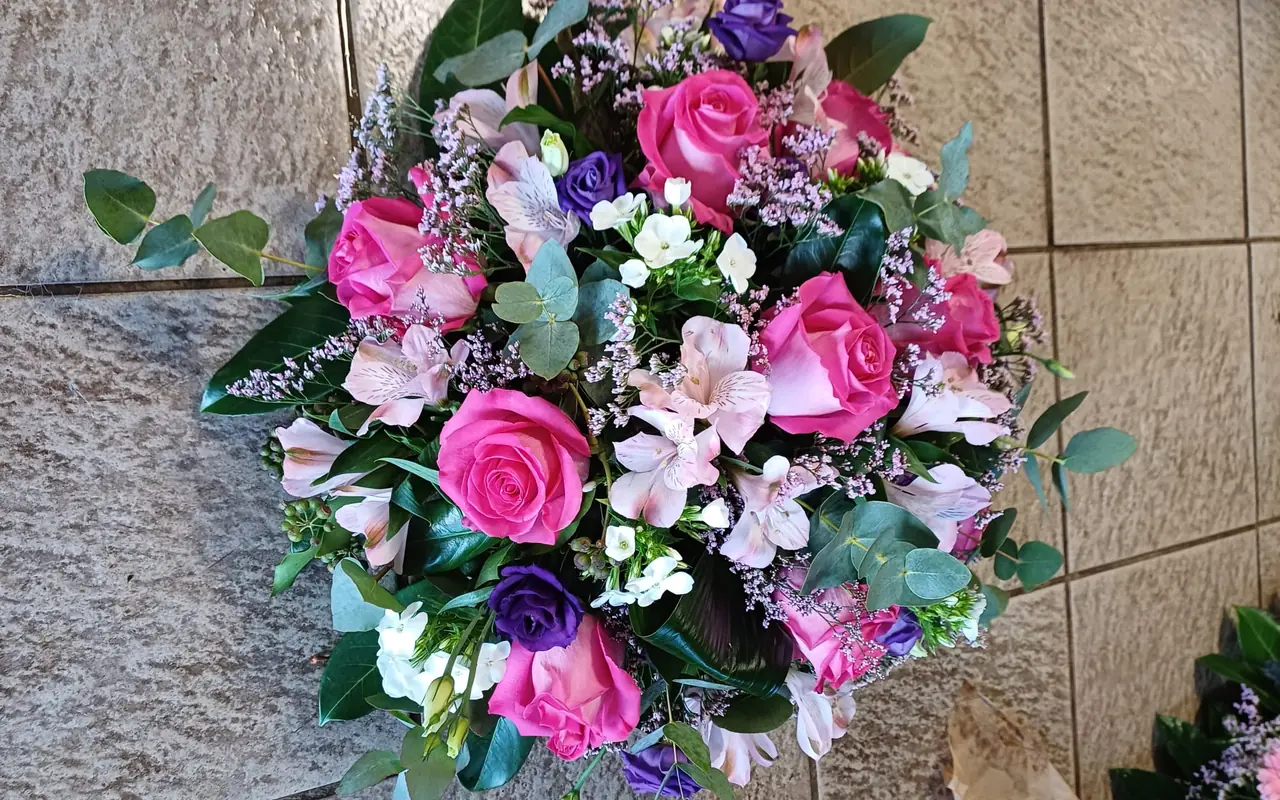 Coussin rose et violet