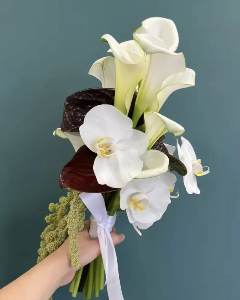 Bouquet de mariée callas et orchidées