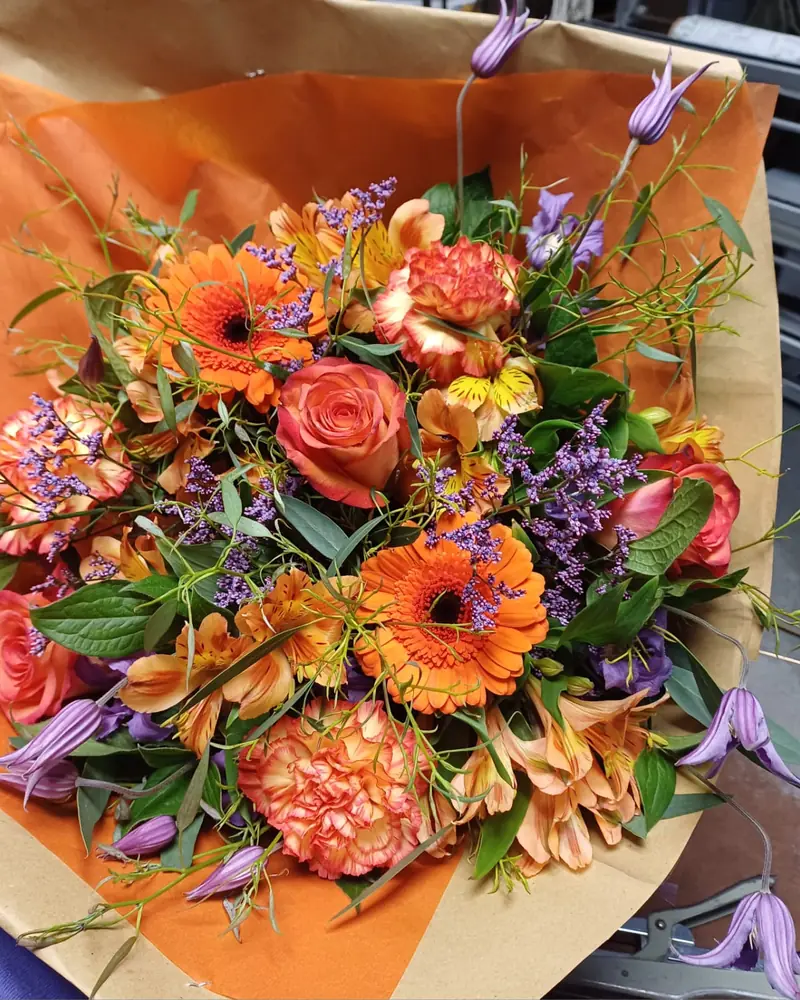 Bouquet orange aux gerberas